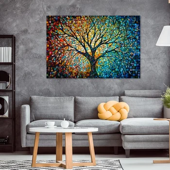 Abstract Tree Of Life Canvas Wall Art 1