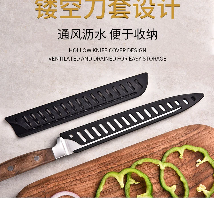 Description Picture 3 of item3.5/5/6/7/8 Inch Kitchen Knife Sheath Black Plastic Knife Covers Knife Blade Protector Cover Edge Guards Case Kitchen Accessorie