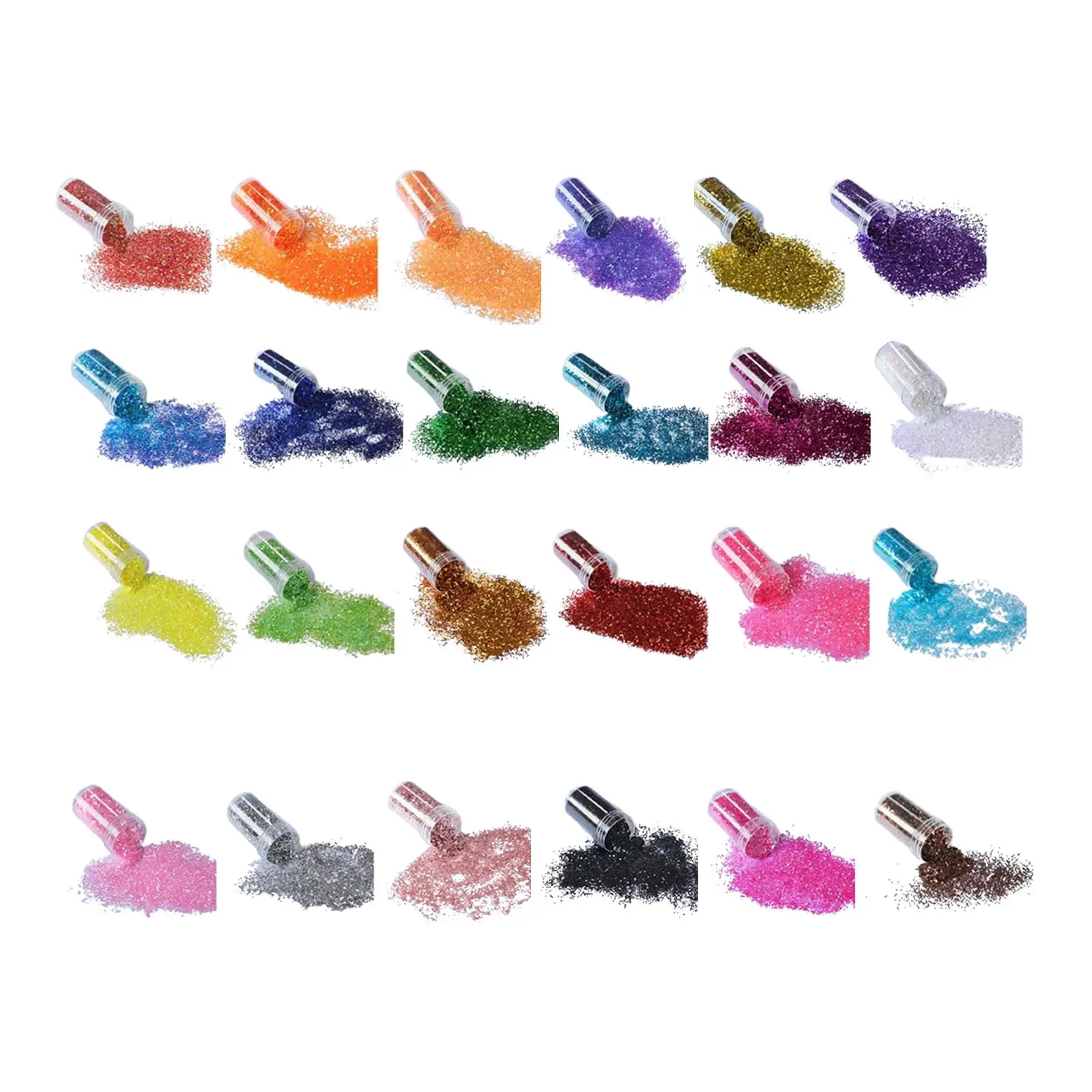 

24x Chunky Glitter Nail Art Gradient Nail Makeup for Face Sequins Flakes Crafting Glitter for Skin Halloween Christmas Women