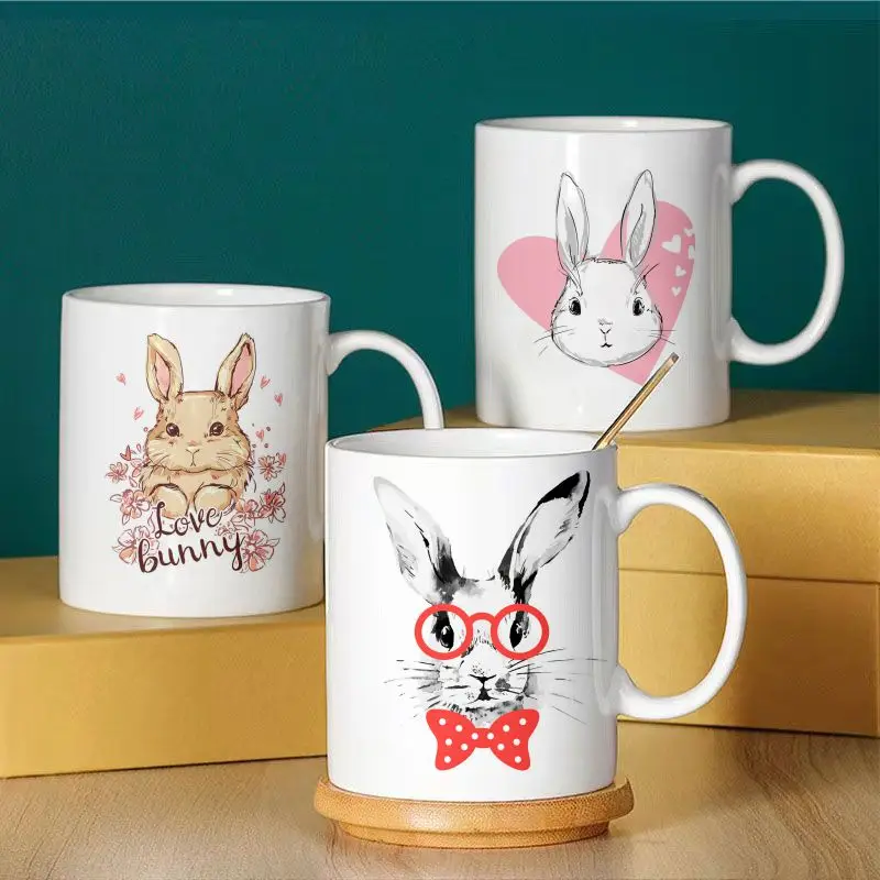

Сувениры, подарок, керамический подарок для детей, кружки с милым рисунком кролика