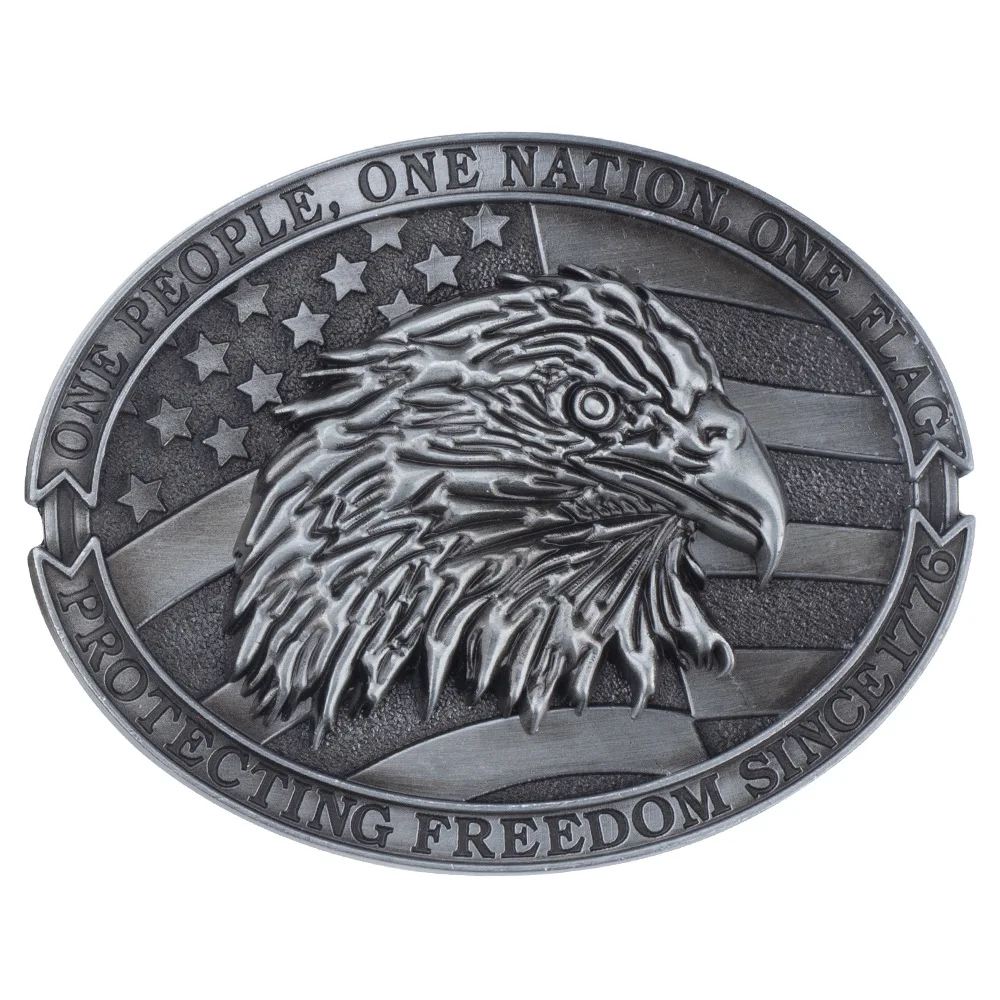 American National Bird Bald Eagle Belt Buckle One People One Nation One Flag Protecting Freedom