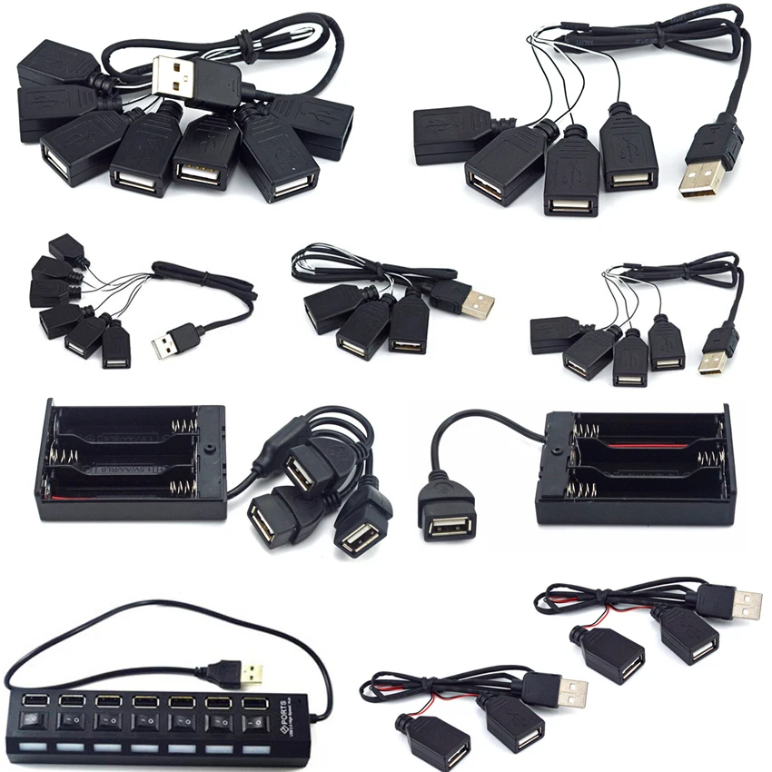 블랙 USB 포트 허브 LED 조명 액세서리, 램프 전원 배터리 박스 모델 빌딩 블록 세트 장난감, 10220 10260 적합