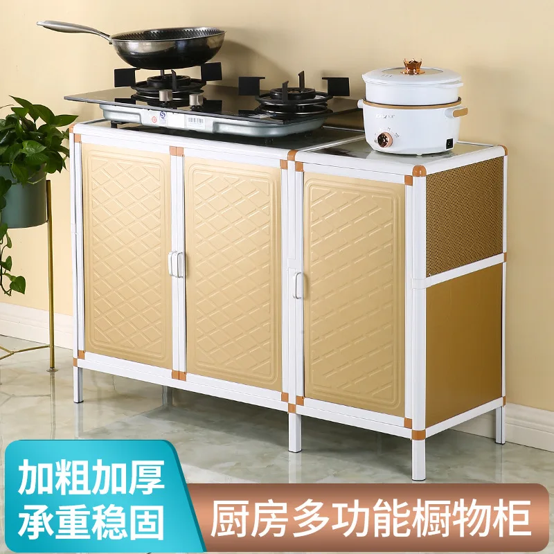Cabinet Simple Kitchen Household Stainless Steel Aluminum Alloy Stove Cabinet Gas Stove Shelf 5