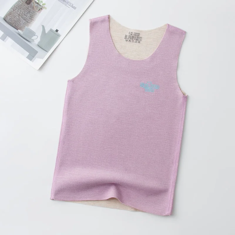 【LF】Kids Seamless Vest 100-170cm Teenager Keep Warm Tank Tops Sleeveless Undershirt for Spring Autumn 6