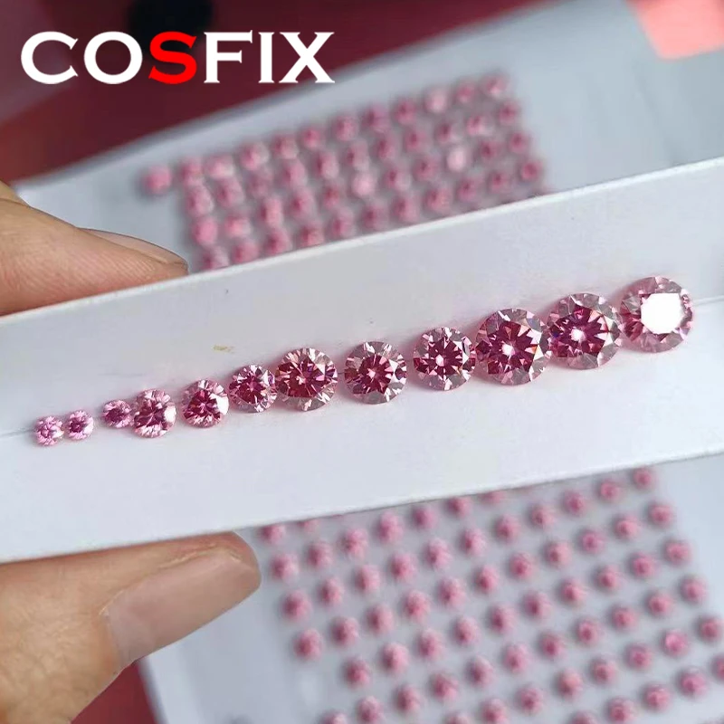 COSFIX 0.1-10ct Rare Radiant/Oval/Pear/Heart Cut Moissanite Loose Stones Real Pink Cushion Shape Certified Moissanite Diamonds 3