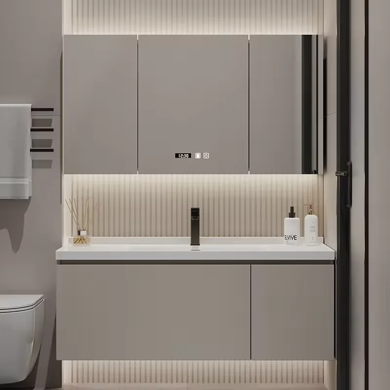 Modern Design Solid Wood Bathroom Vanity 24 Inches 600mm Floating Vanities Hanging Bathroom Vanity Cabinet