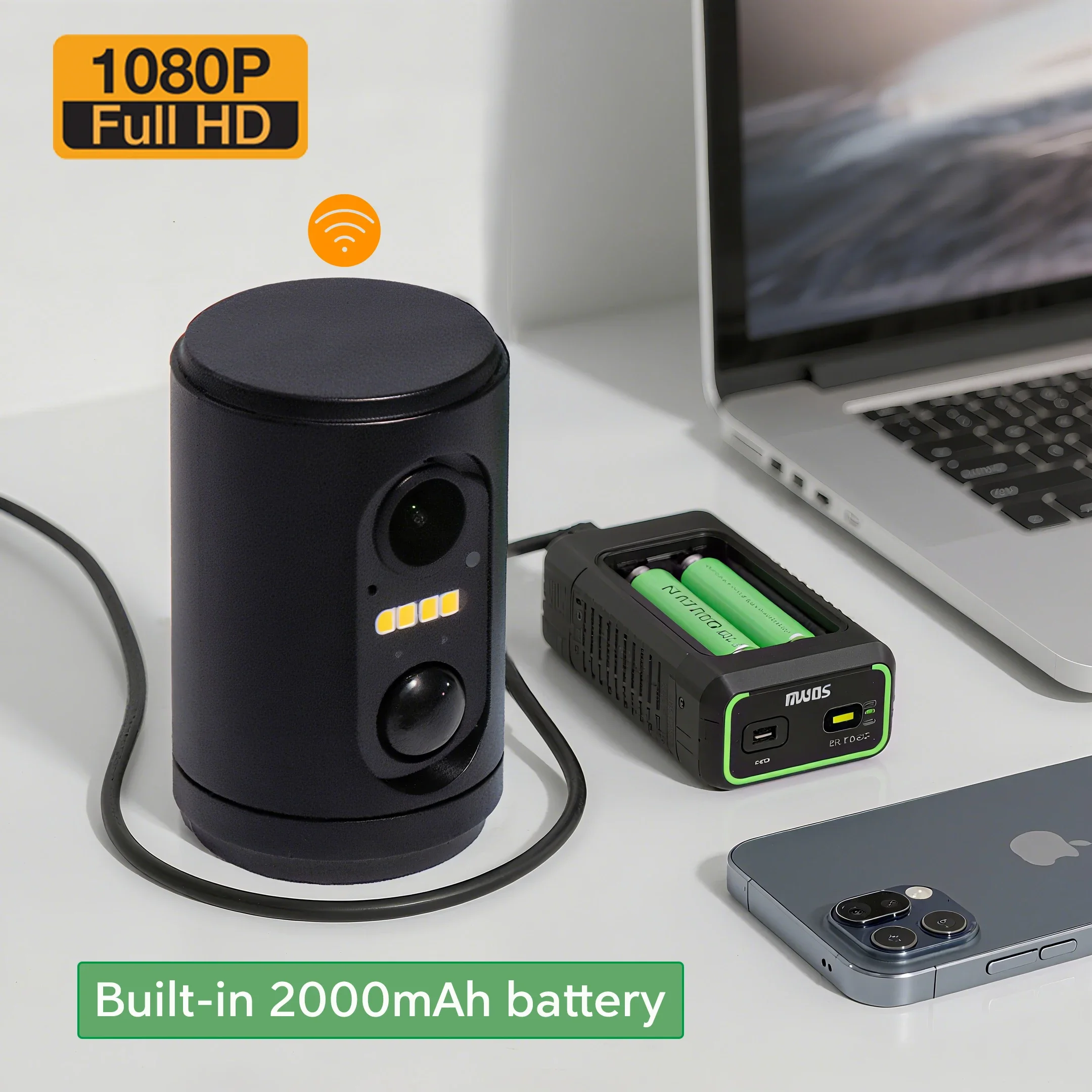 Mini telecamera a batteria 1080P Batteria incorporata Sensore PIR Rilevazione di movimento Video wireless Sicurezza CCTV HD Telecamera per baby monitor domestico - immagine 2