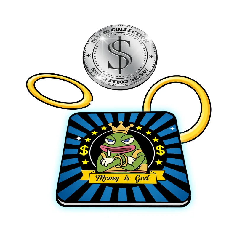 Rondine Coin Monster Double Ring Dun Money Giocattoli Magici Per Bambini Oggetti Di Scena Magici Moneta Scomparsa Cibo Moneta Elfo