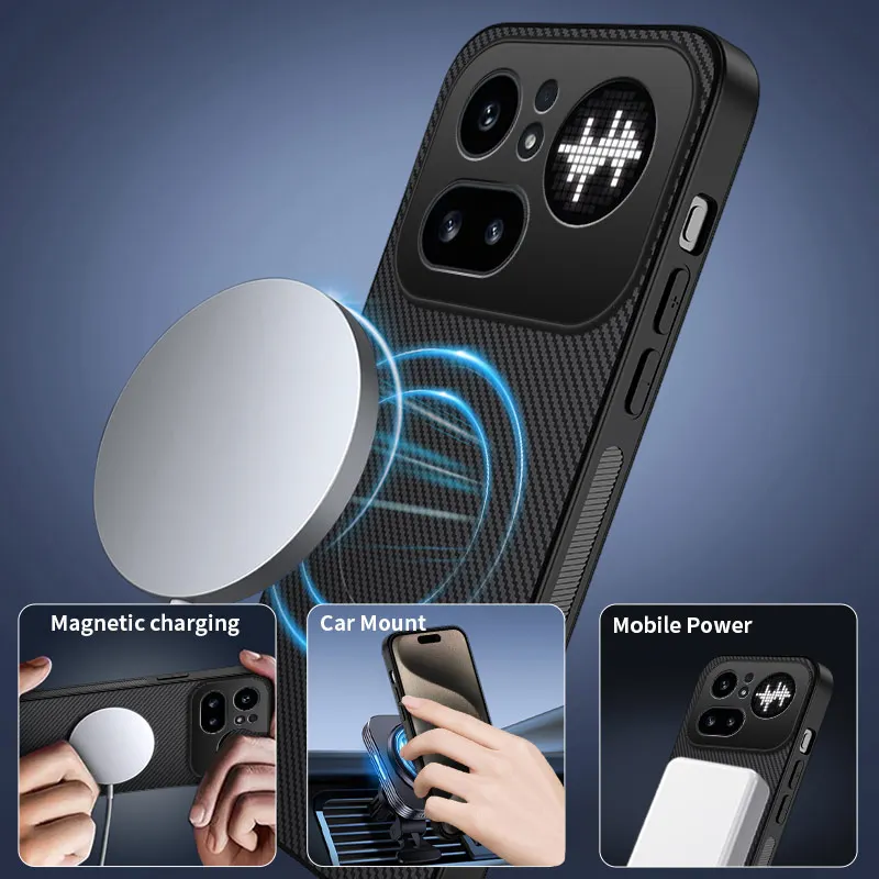 Carbon Fiber Textured Magnetic Phone Case