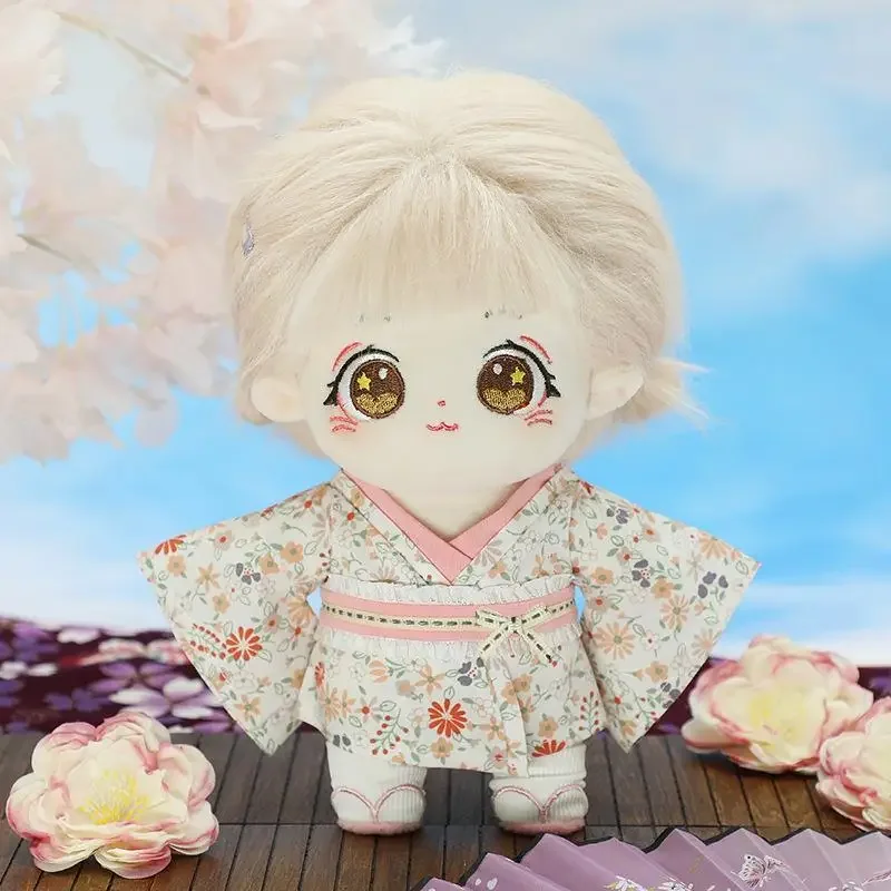 20cm baby clothes, cotton dolls, floral shower dresses, 20cm celebrity doll dolls, no attributes, changing into kimono 3