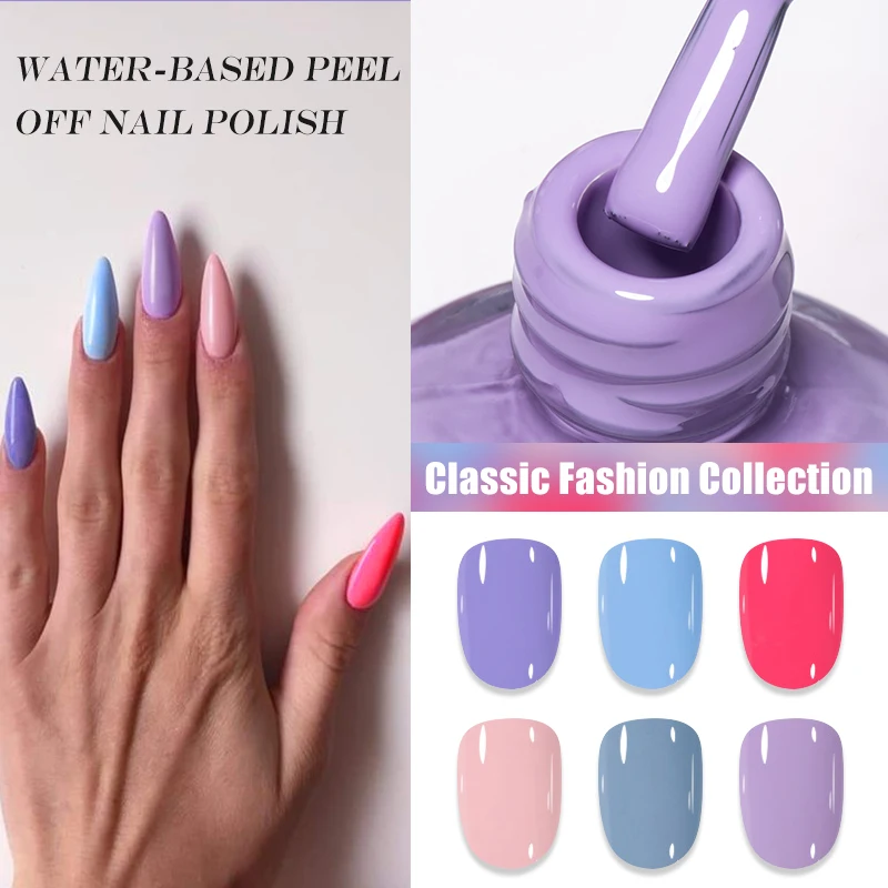 Nail Polish 10ml Water-Based Peel Off No Need Lamp 40 Colors for Manicure DIY