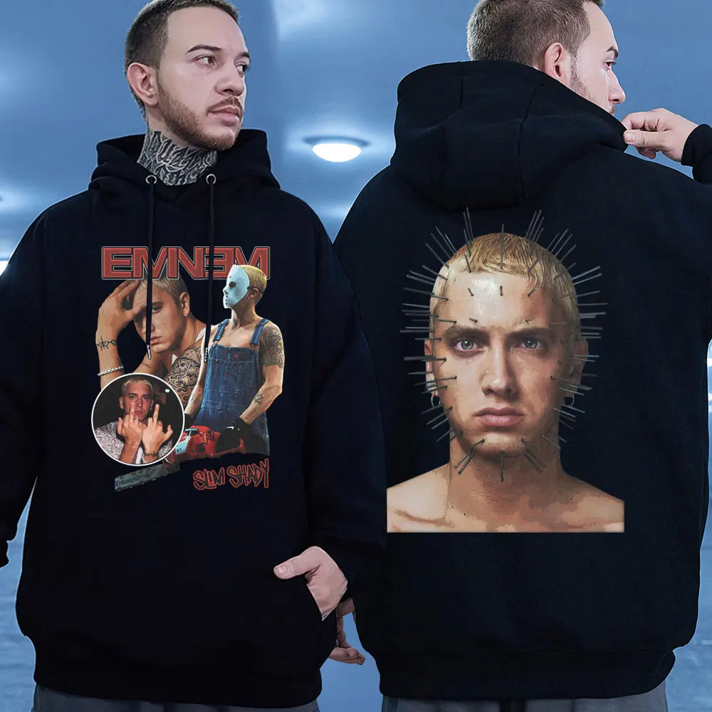 Rapper Eminem Anger Management Tour Hoodie Vintage Harajuku Funny Sweatshirts Long Sleeve Men Women Streetwear Hip Hop Hoodies