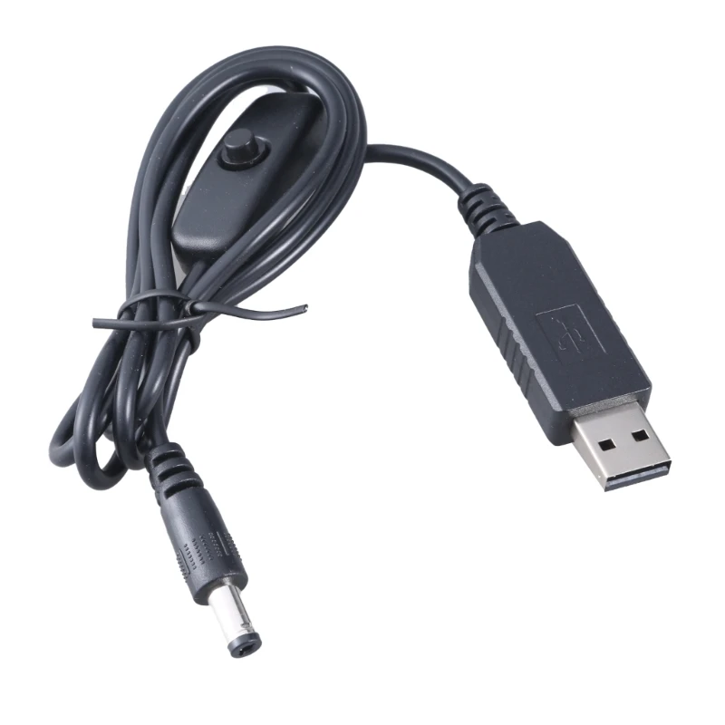 

Male USB 5V to Male DC5521 12V Power Cable Extension Line with Switching Button Dropship