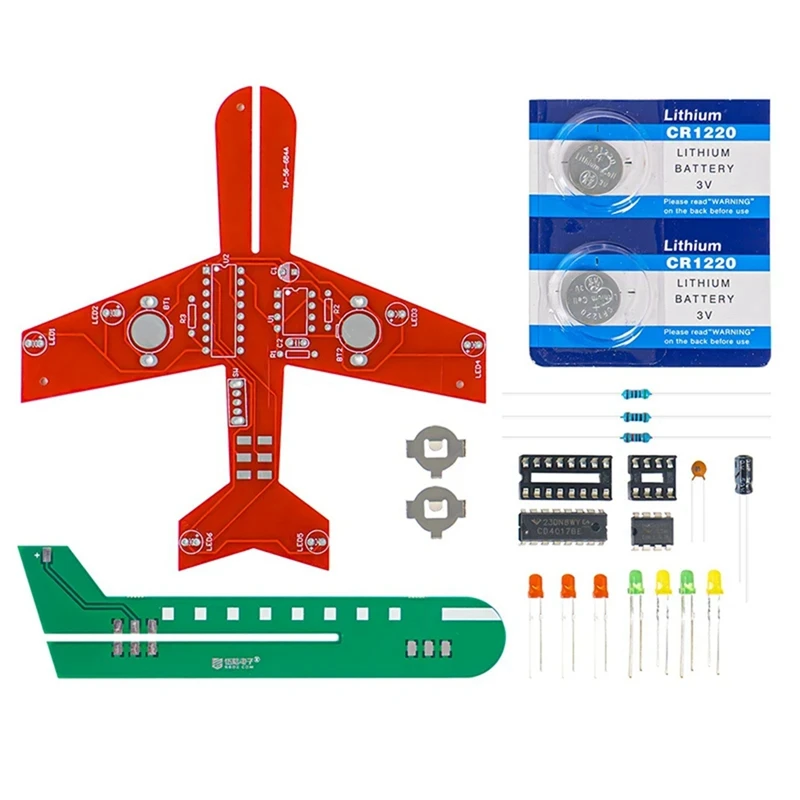 

Small Aircraft Flash Circuit Cd4017 Flow Lamp Electronic Production Kit Circuit Board Parts