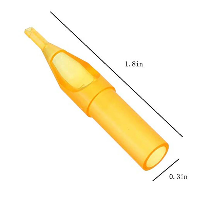 50/100pcs Assorted Disposable Yellow Tattoo Tips Plastic Tattoo Tips Nozzle Tube for Machine Needles Supply