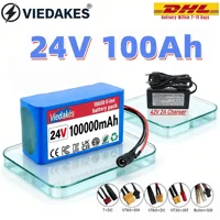 VIEDAKES 24V 7S3P 100Ah 18650 Batterie avec chargeur pour générateur solaire, alimentation stable, batterie 24V 1