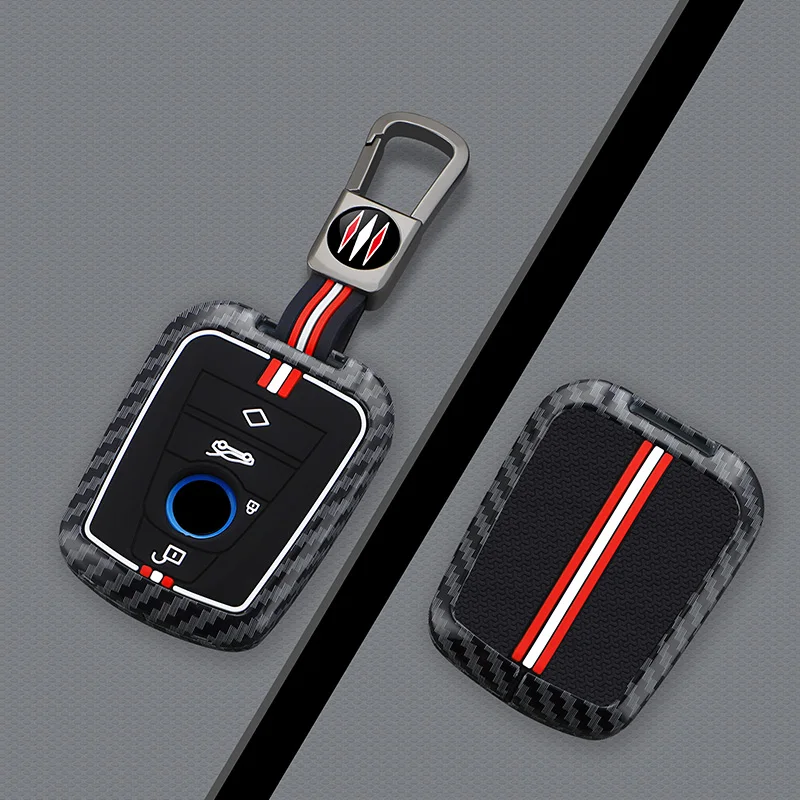 For BMW 5 7 Series I8 G11 G12 Red Real Carbon Fiber Key Fob Case Cover - View #8