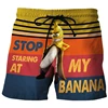 Funny Fruit Banana Design Graphic Beach Shorts Hip Hop Cock Animal 3D Printed Short Pants Vacation Surfing Men Swimming Trunks 1