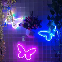 

Butterfly Night Light LED Neon Light Colorful Neon Night Light Atmosphere Wall Neon Lamp Art Decor for Home Gaming Room Bar