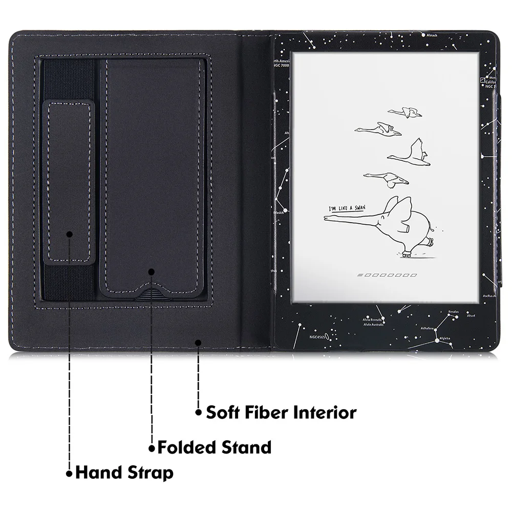 Stand Case para Onyx Boox Poke Poke Poke Lite E-reader Capa Protetora de Couro pu com Alça de Mão Auto Dormir Wake - Imagem 2