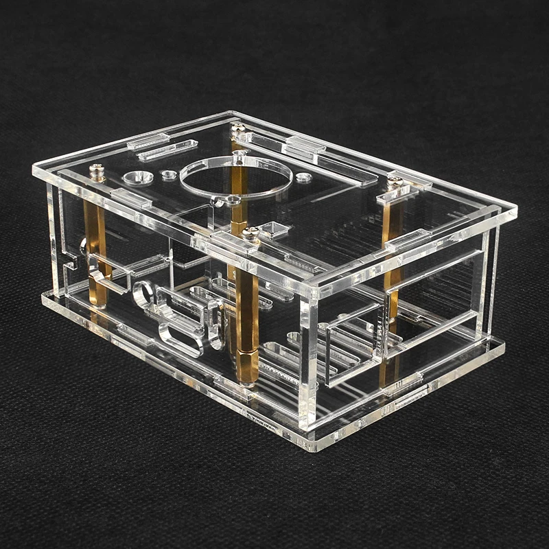 Orange Pi 5 Max Acrylic Case Transparent Shell Protective Box Cooling Fan Alumin