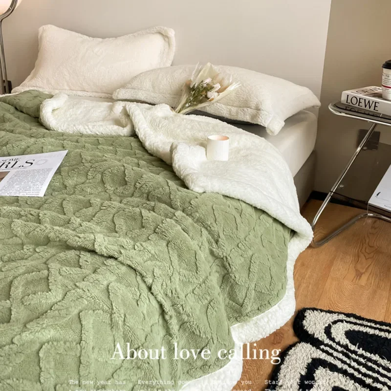 

New Soft Warm Coral Fleece Blanket Winter Wool Blanket Flannel Blankets Throw Twin Bedding Double-side Warm Blanket Cashmere