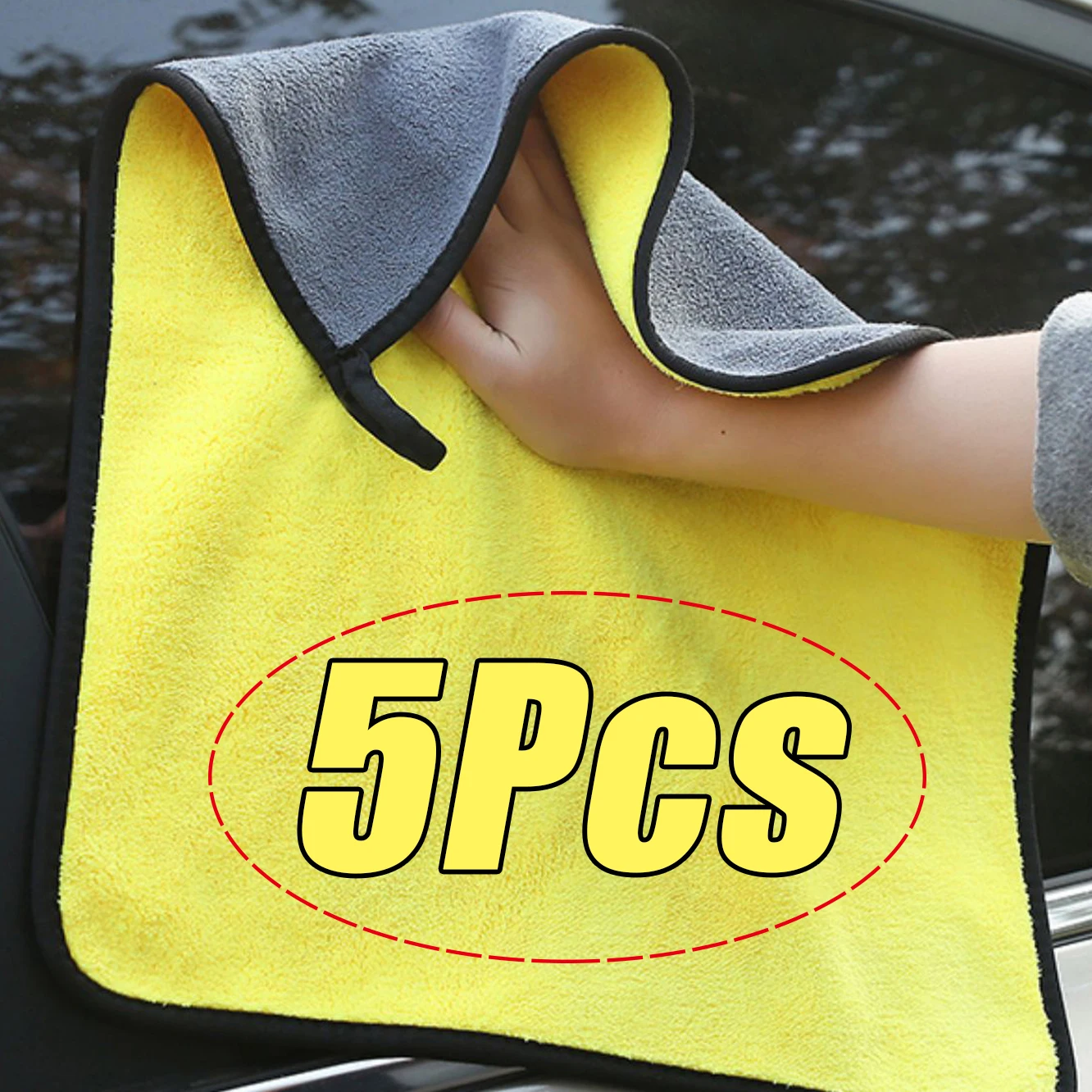 Microfiber Towel Microfiber Cleaning Cloths Microfiber Car Towel 5Pcs Car Microfiber Cleaning Towels