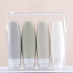 Compact Silicone Travel Toiletry Bottle Set - Leak - Proof and Squeezable Containers for Shampoo & Conditioner (4 - Pack) (90ml)