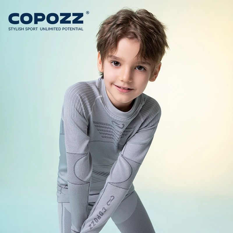 Child Functional Ski Thermal Underwear Set Perspiration Compression Snowboard Quick Dry Breathable Seamless Knitting Kids
