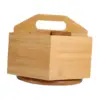 Desktop Organizer Rotatable Wood Multifunctional Art Supply Organizer Desk Storage Caddy for Classroom School Home Office Rulers 3