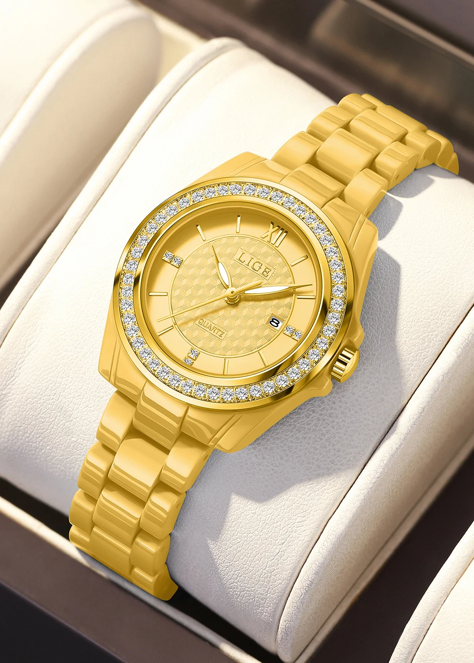 LIGE New Pink Watch Women Watches Top Brand Luxury Ceramic Watch Women Fashion Sport Waterproof Quartz Watch Female Montre Femme