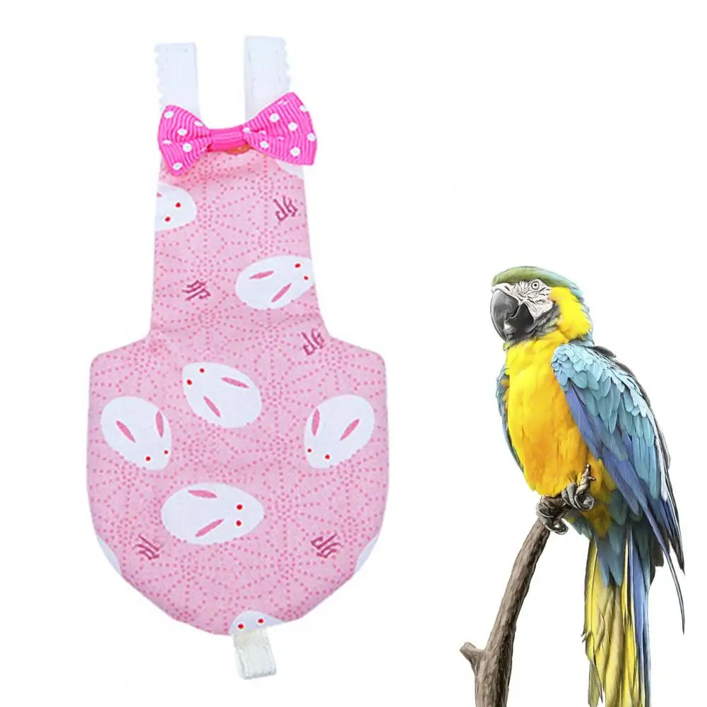 Bird Accessories Beautiful Bowknot Parrot Costume Elastic Shoulder Strap Parrot Costume Soft Diapers Fastener Tape Bird