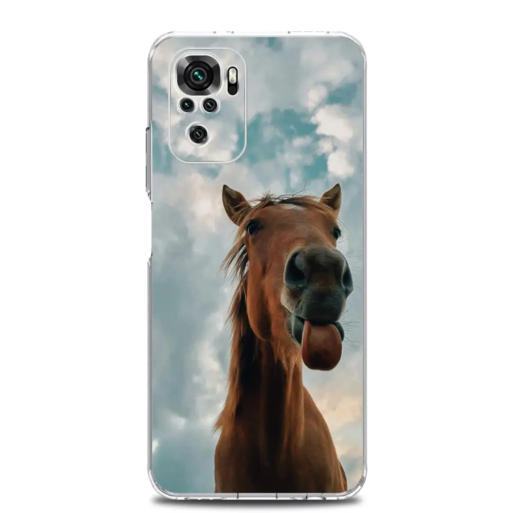 Clear Soft TPU Horse Design Phone Case