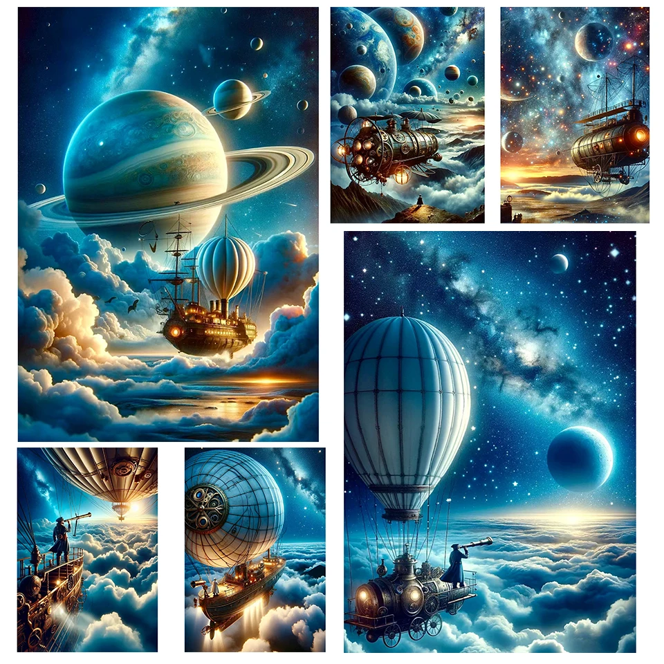 

Космический корабль, новая алмазная живопись, Набор для вышивки крестом 5D, алмазная вышивка «сделай сам», мозаика, фото, подарок