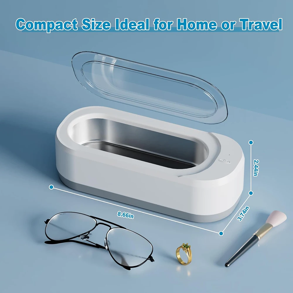 KUNPHY Ultrasonic Cleaning Machine Household 350ML 46KHz Vibration Cleaning Multifunctional Glasses Jewelry Deep Cleaning Tool 5