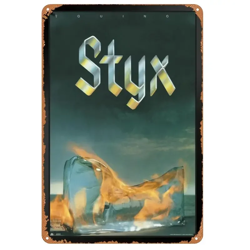 1 Pc,Styx Equinox Album Cover Classic Rock Music Merchandise Retro Vintage 70s 80s Aesthetic Band Poster Metal Tin Signs (8''x