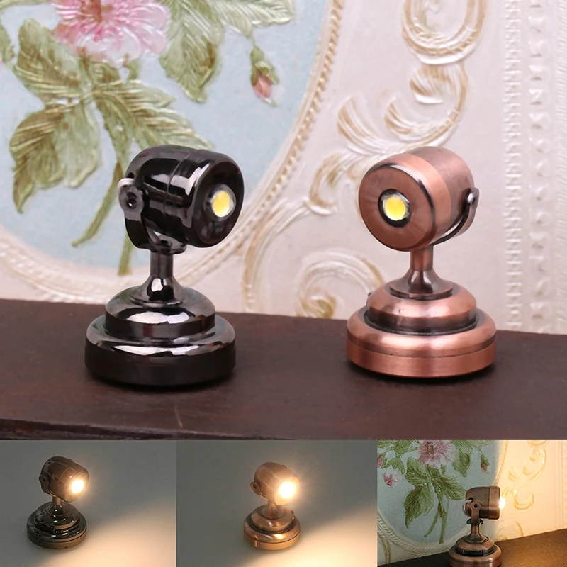 1/12 Scale Mini LED Lighting Miniature Dollhouse Ceiling Lamp Wall Light Pretend Play Doll Furniture Accessories Toy 4