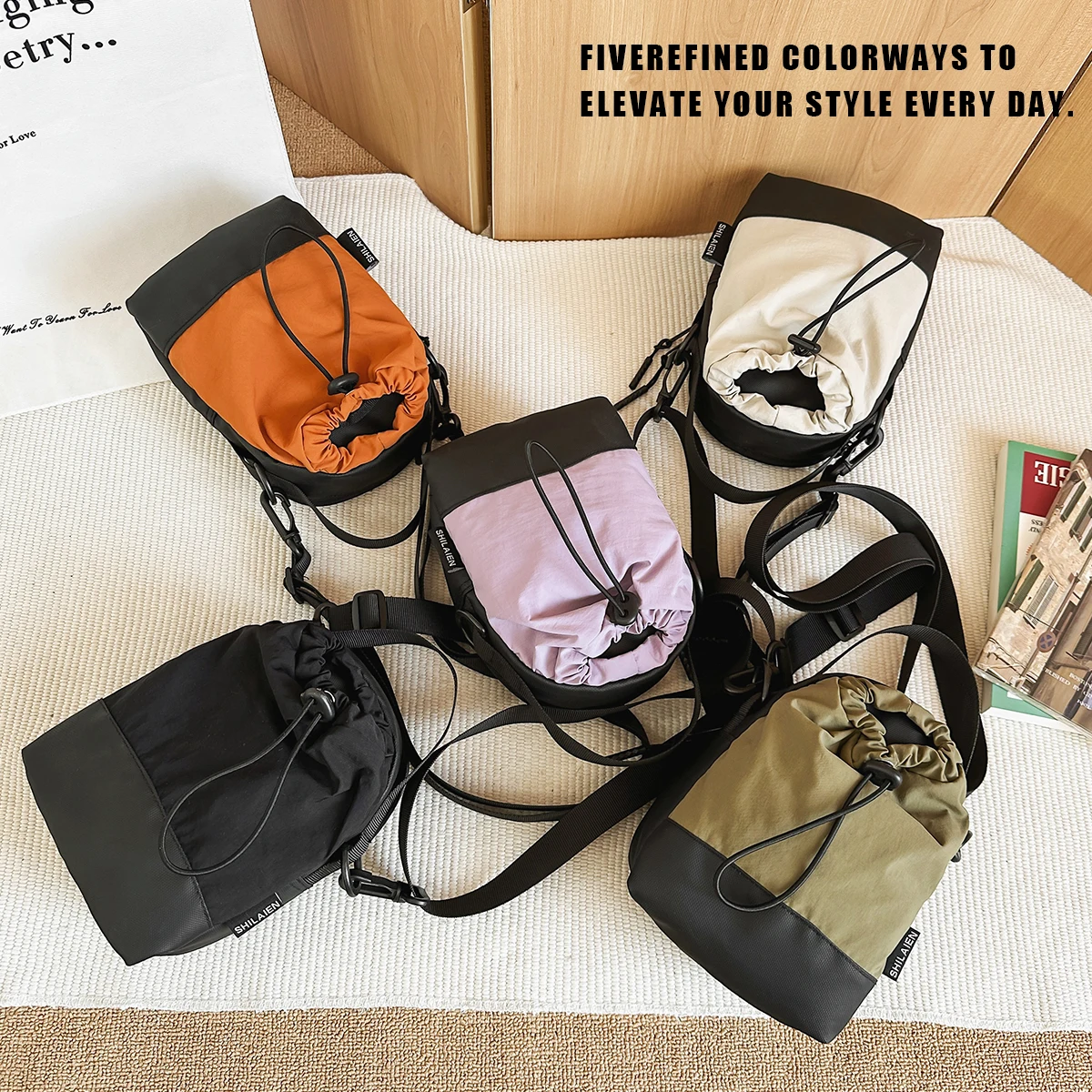 Lightweight Outdoor Shoulder Bag Camping Crossbody Bag Men's Multi-Functional Mobile Phone Bag Cycling Travel Water Bottle Water Cup Bag