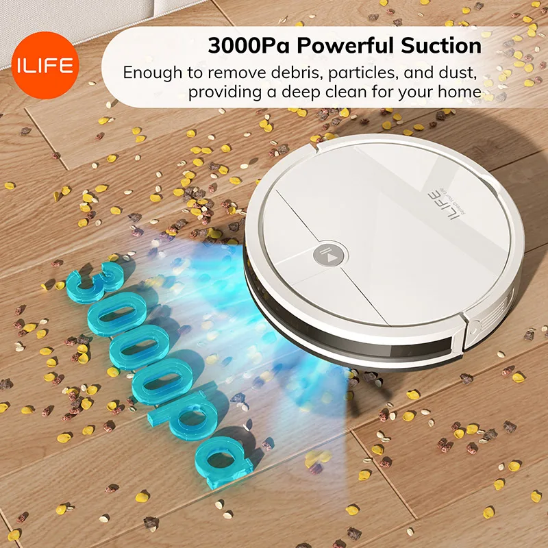 ILIFE X3 Robot Vacuum Cleaner, Tangle-free 3000Pa Suction, 120 Min Runtime, Self-Charging Robotic Vacuum, 2.4GHz WiFi/App/Alexa 3