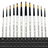 12Pcs Professional Quality Art Watercolor Brushes White Nylon Round Tip Set for Acrylic and Brushes for Face Body Nail Art 2