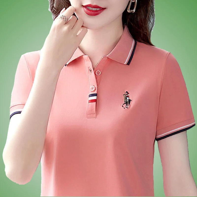 Women Polo Shirts Small Horse Polo Women Horse Summer Casual Horse
