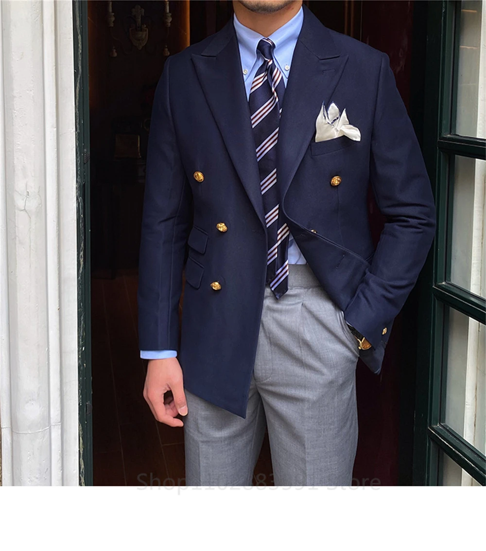 British Daily Only Jacket Men Blazer Slim Suit Blazer Homme Solid Color Masculino Fashion Suit Double Breasted Casual Trendy men suits jackets