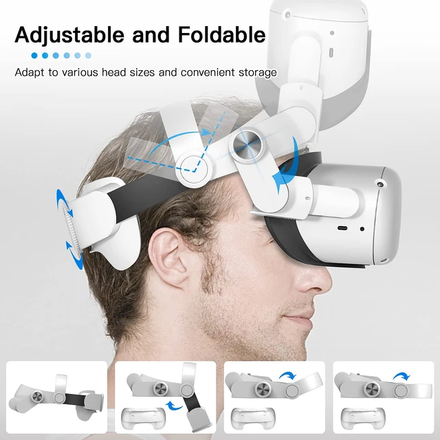 Verstellbarer Elite-Gurt mit Akku für Oculus Quest 2 vr Headset Lade Power  Bank Kopfgurt für Meta Quest 2 Zubehör - AliExpress