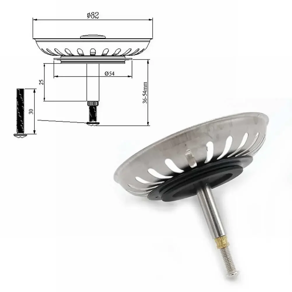 For-Blanco-Sink-Replacement-82mm-Kitchen-Sink-Strainer-Waste-Plug-Basin ...