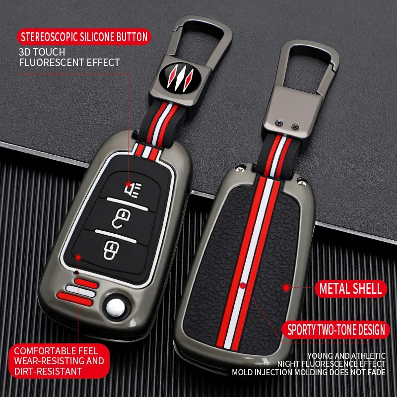 for Great Wall Haval Hover H1 H3 H6 H2 H5 C50 C30 C20R M4 3 Bottons Metal Car Key Cover Fob Case Shell Keychain Accessories