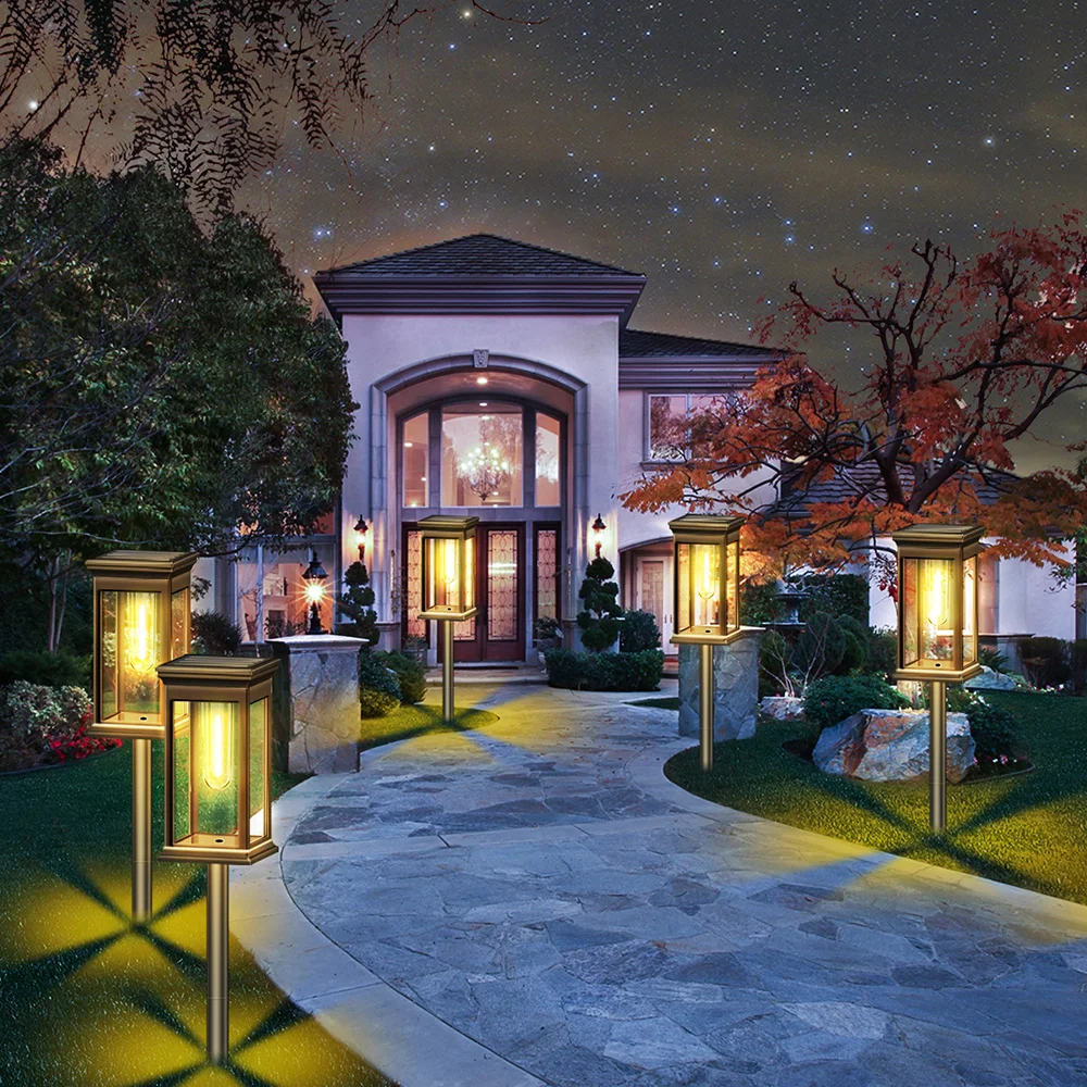 2PCS Outdoor Tungsten Filament Bulb Solar Lamp Waterproof Landscape Light Solar Powered Lawn Decoration Lamp for Garden Pathway 6