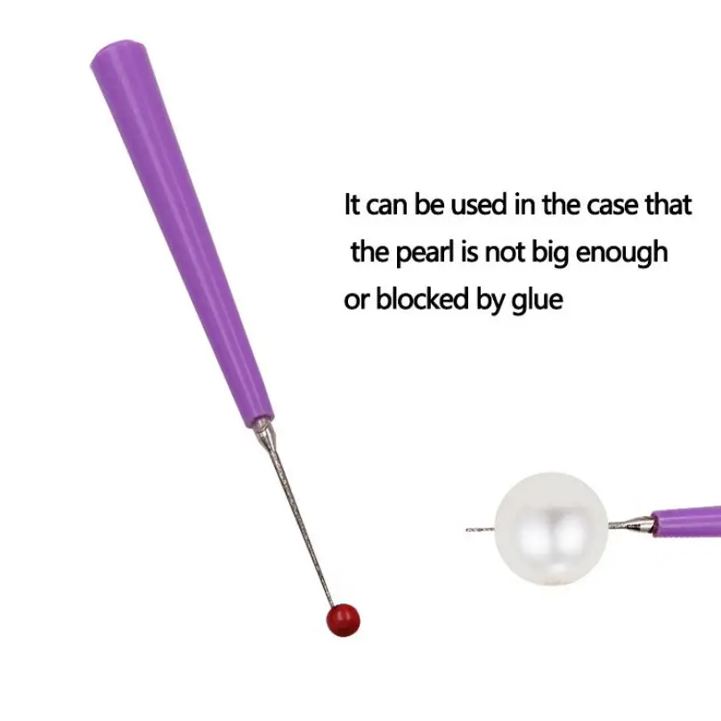 1 Piece Diamond Pearl Glass Bead Reamer Burr Beading Hole Enlarger Tool Puncher for DIY Jewelry Making Bead Reamer