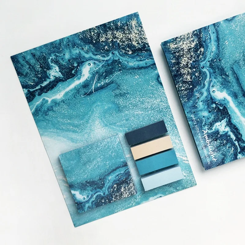 325Pcs Oil Paintings Landscape Note Labels Word Notebooks Student Office Supplies Memos Tearable note - 6