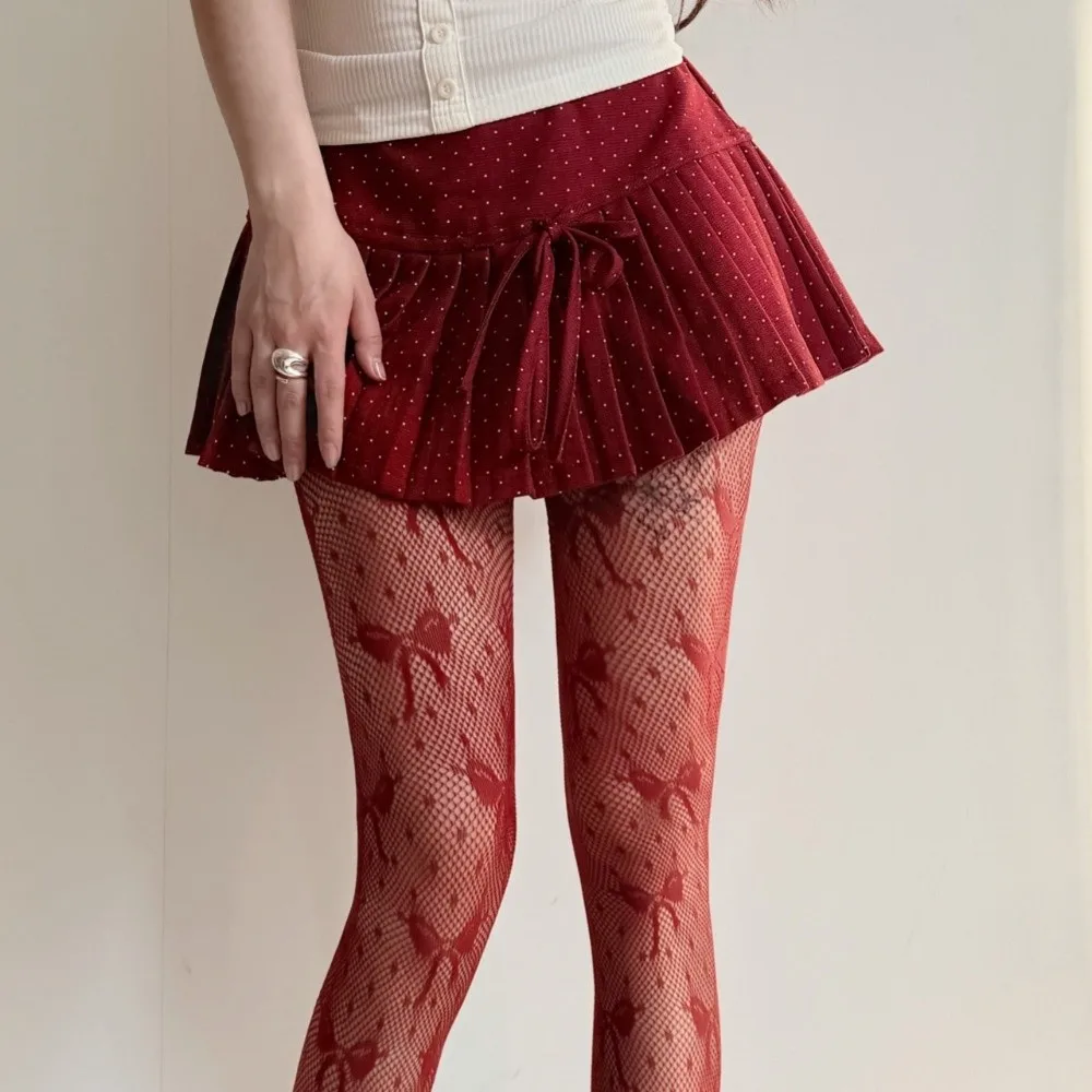 통기성 좋은 레이스 메쉬 보우 스타킹, 빈티지풍 속이 비치는 자카드 팬티스타킹, 달콤하고 우아한 물방울 무늬 스타킹, 섹시한 여성용 스타킹