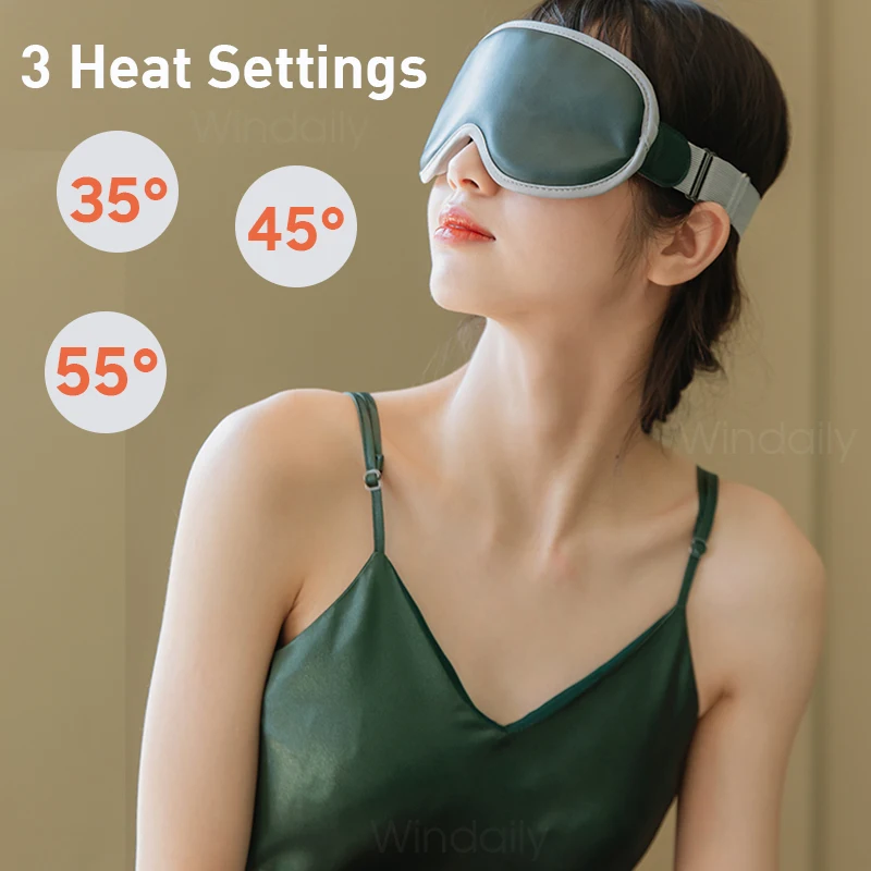 Vibrační masážní přístroj na oči, vyhřívaná oční maska s 5 režimy, automatické vypnutí, dobíjecí USB, péče o oči, horká spací maska s..._voghion.com